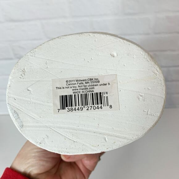 Midwest of Cannon Falls Snowman With Polar Bear Figurine Glittery Winter Snow - Picture 3 of 7